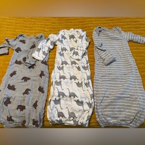 Gray and White Baby Gowns